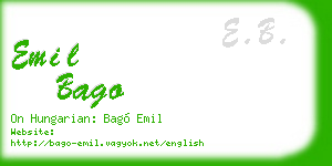 emil bago business card